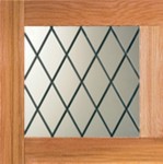 garador timber door plain window with diagonal leading